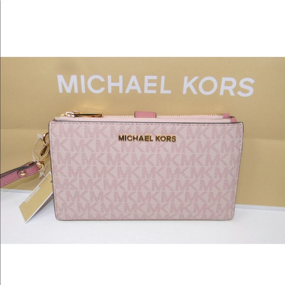 michael kors double zip wallet